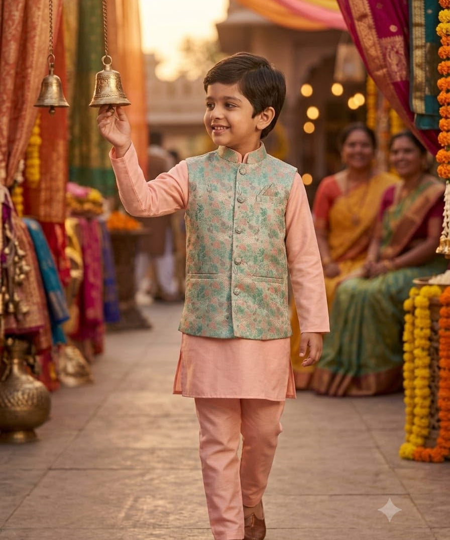 Wedding Special Kids Koti Kurta Set