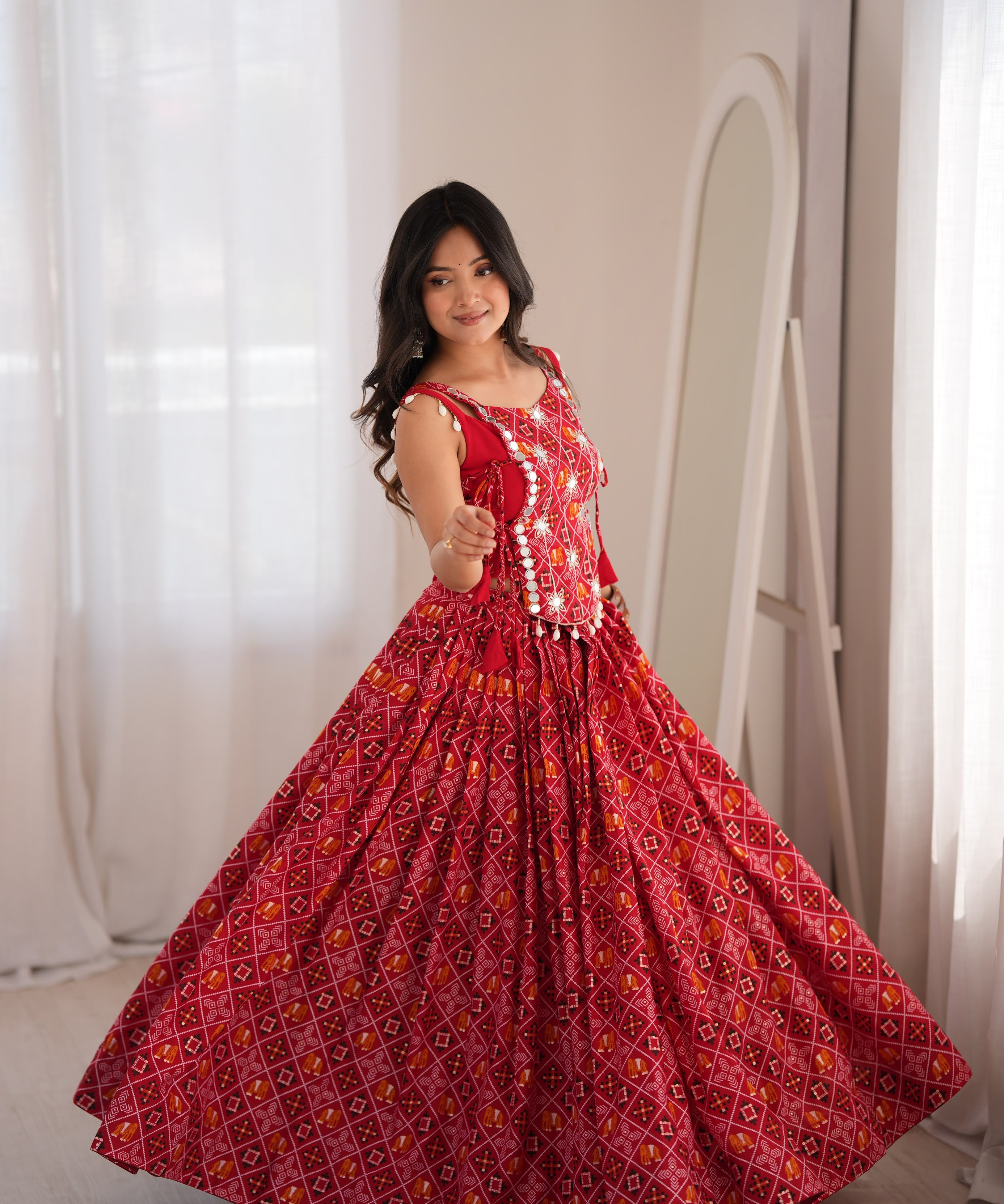 Traditional Navratri Heavy Rayon Lehenga