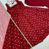 Elegant Jacquard Butti Anarkali Gown