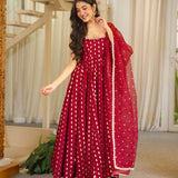 Elegant Jacquard Butti Anarkali Gown