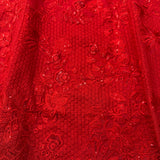 Charming Red Silk Embroidered Gown