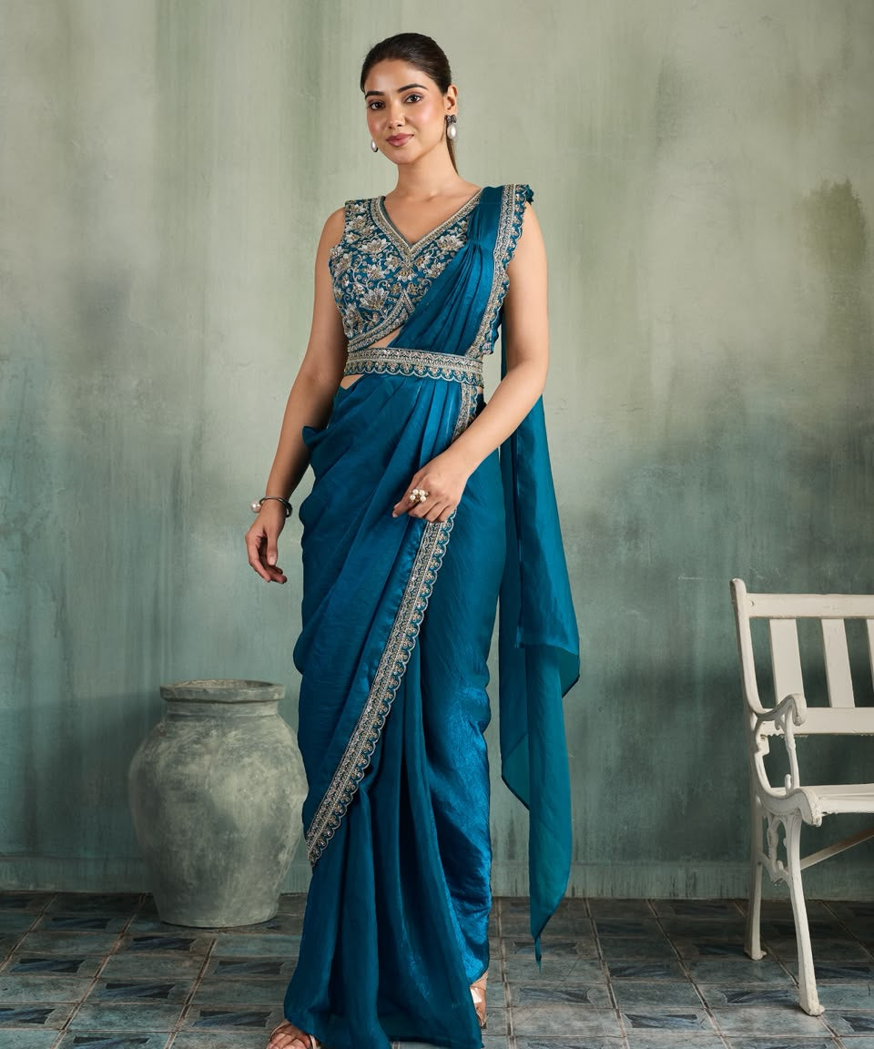 Premium Beads Work Ready To Wear Saree