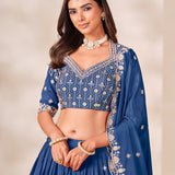 Mehvish Embroidered Chinon Lehenga
