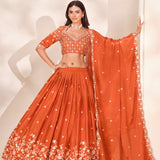 Mehvish Embroidered Chinon Lehenga