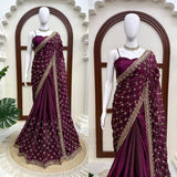 Designer Fendy Silk Beads Work Saree