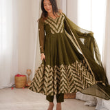 Festive Crunchy Silk Anarkali Gown