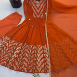 Festive Crunchy Silk Anarkali Gown