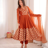 Festive Crunchy Silk Anarkali Gown
