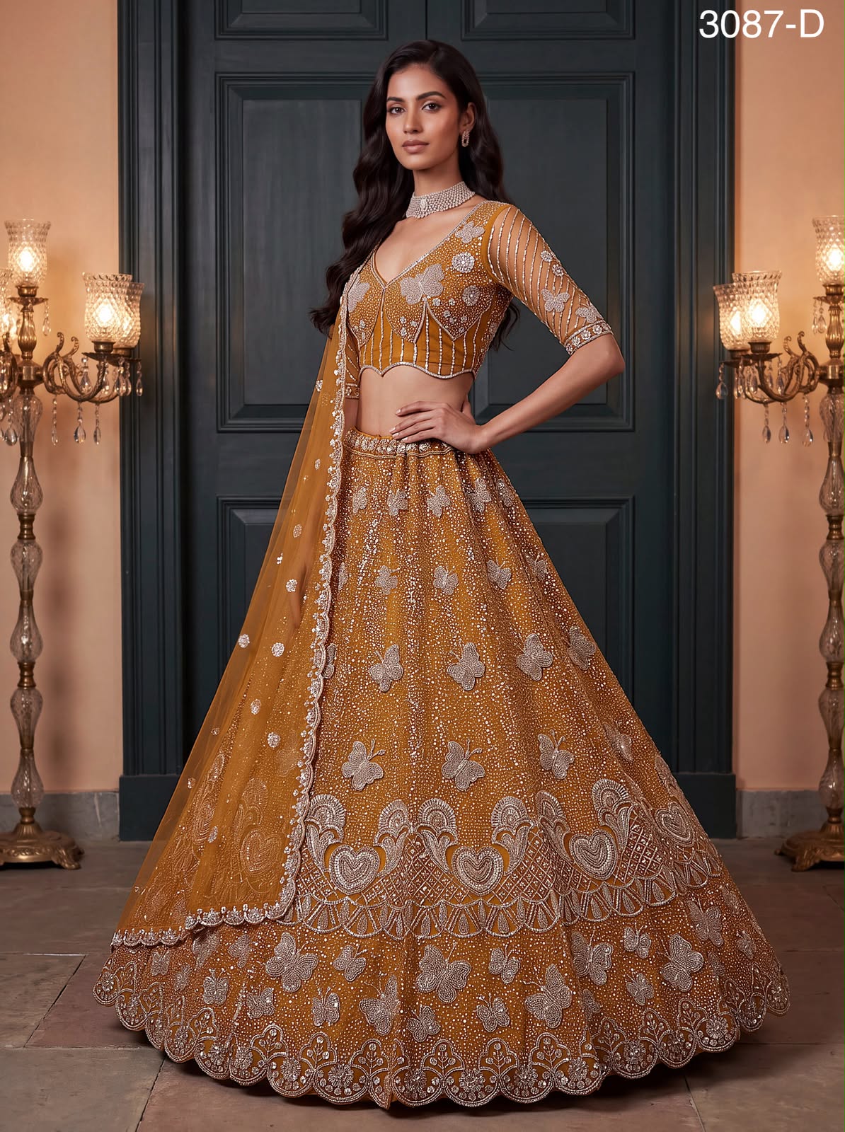 Glorious Beads Work Wedding Lehenga