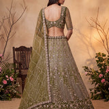 Royal Net Embroidered Wedding Lehenga