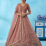 Crystal Beads Work Indian Wedding Lehenga