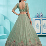 Crystal Beads Work Indian Wedding Lehenga