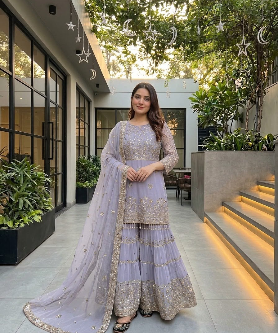 Fashionable Pakistani Embroidered Suit