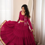 Maroon Heavy Reyon Koti Lehenga