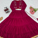 Maroon Heavy Reyon Koti Lehenga