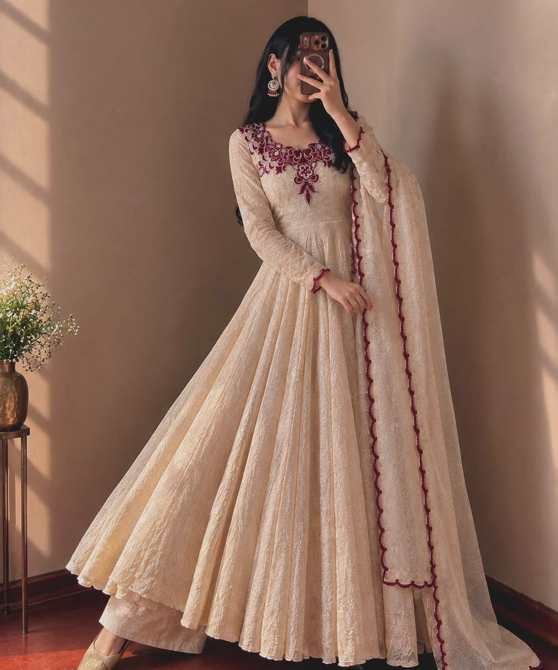 Stunning Ethnic Crush Silk Gown