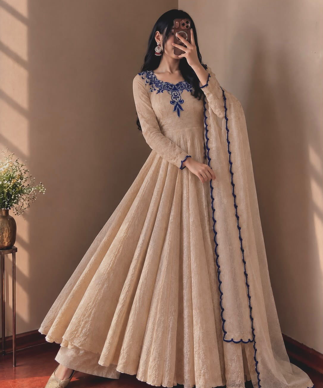 Stunning Ethnic Crush Silk Gown
