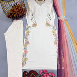 Designer Satin Rayon Straight Suit