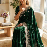 Premium Space Silk Embroidered Saree