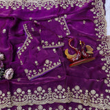 Premium Space Silk Embroidered Saree