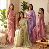 Stunning Dimon Work Moss Saree