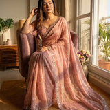 Stunning Dimon Work Moss Saree