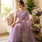 Stunning Dimon Work Moss Saree