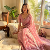 Stunning Dimon Work Moss Saree