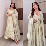 Trending Fendy Silk Embroidered Gown