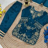Trending Silk Kids Top Plazzo