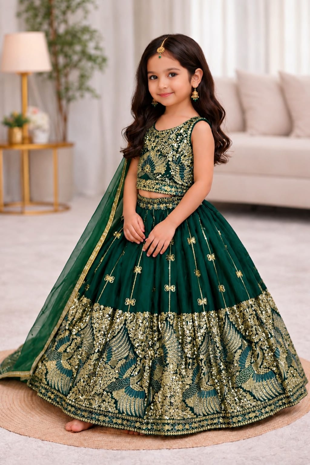 Beautiful Kids Silk Embroidered Lehenga
