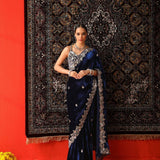 Designer Embroidered Velvet Saree