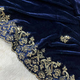 Designer Embroidered Velvet Saree