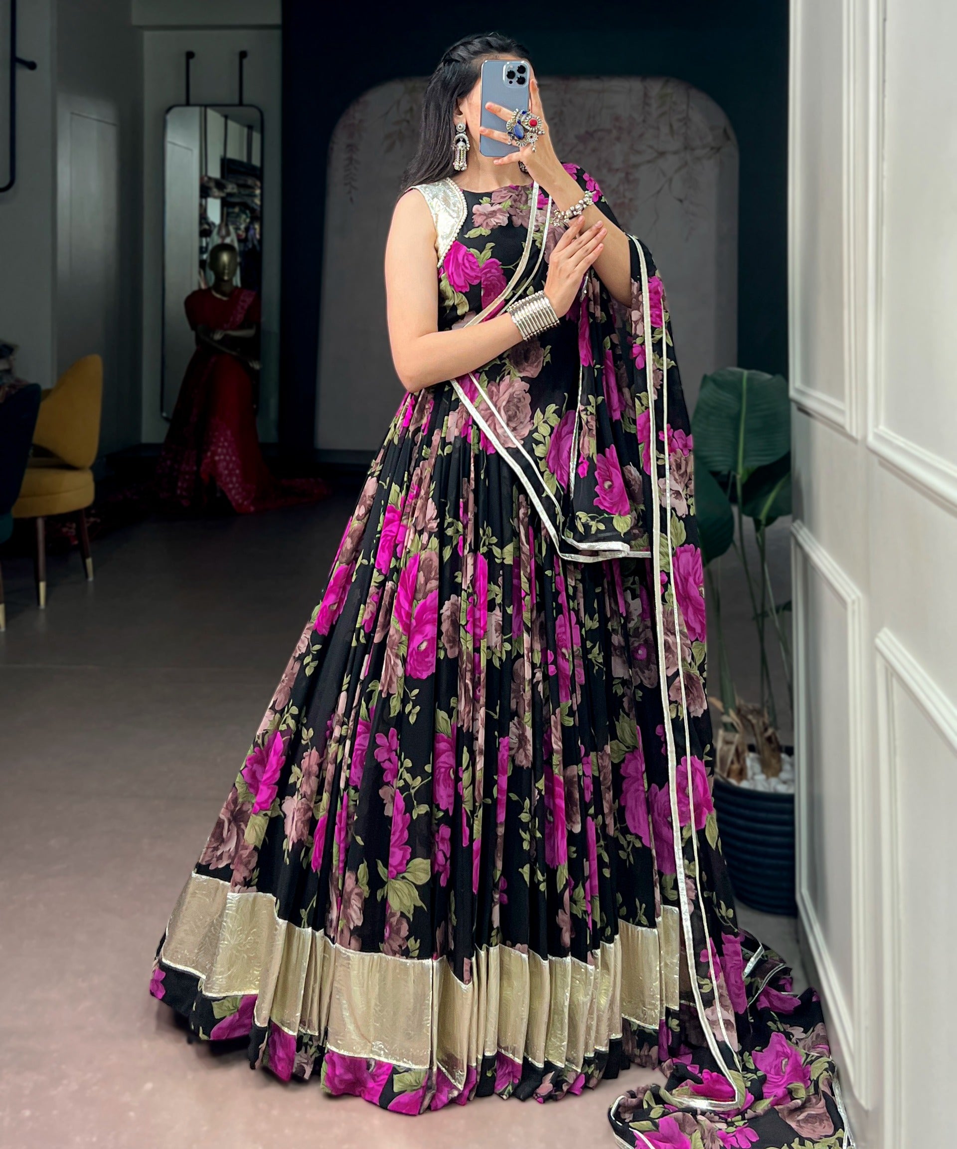 Gorgeous Georgette Floral Print Lehenga