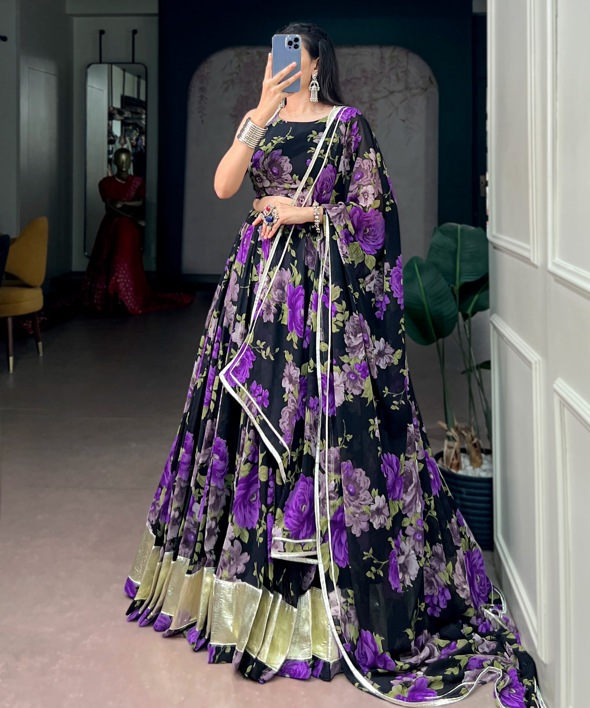 Gorgeous Georgette Floral Print Lehenga