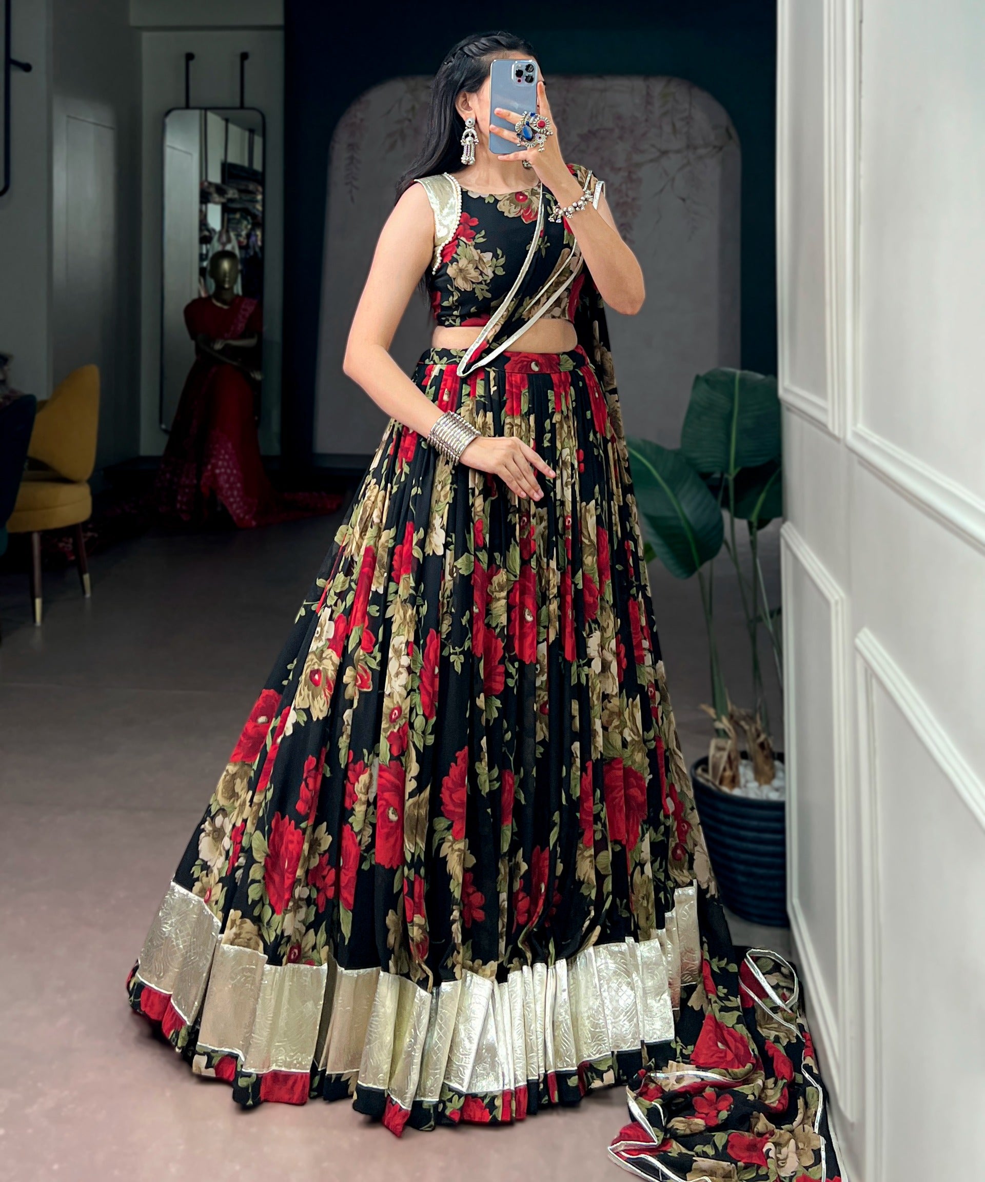 Gorgeous Georgette Floral Print Lehenga