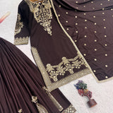 Attractive Embroidered Silk Top Plazzo