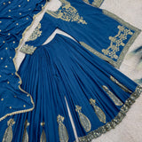 Attractive Embroidered Silk Top Plazzo