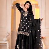 Shasiya Embroidered Chinon Top Sharara