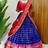 South Indian Vichitra Silk Lehenga