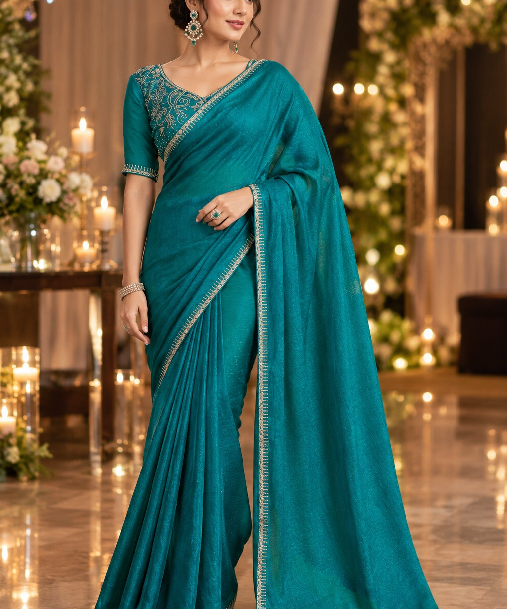 Festive Blooming Fendy Chiffon Saree