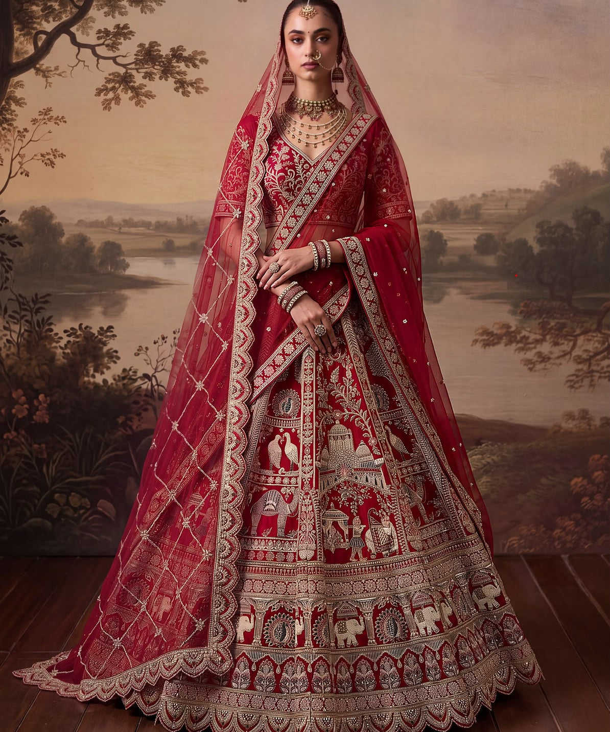 Gorgeous Bridal Wedding Handwork Lehenga