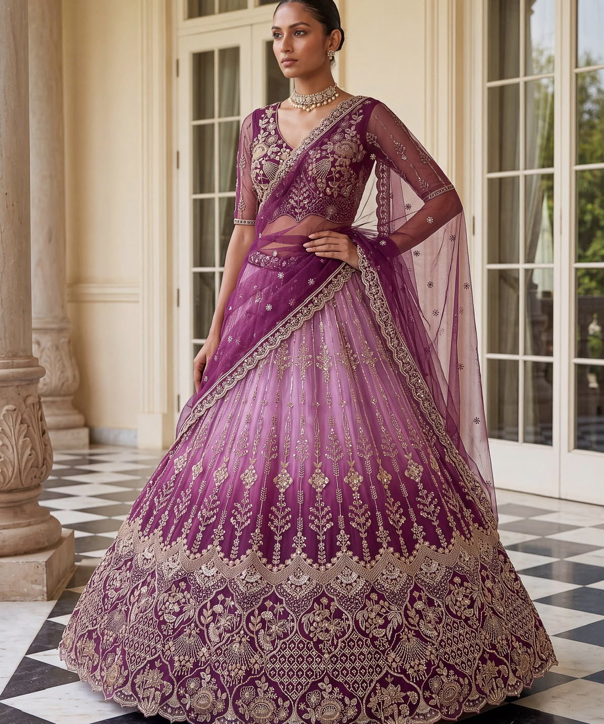 Attractive Bridal Shaded Lehenga