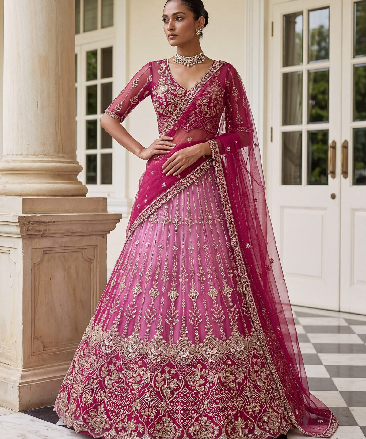 Attractive Bridal Shaded Lehenga