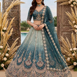 Astonishing Art Of Work Shaded Lehenga