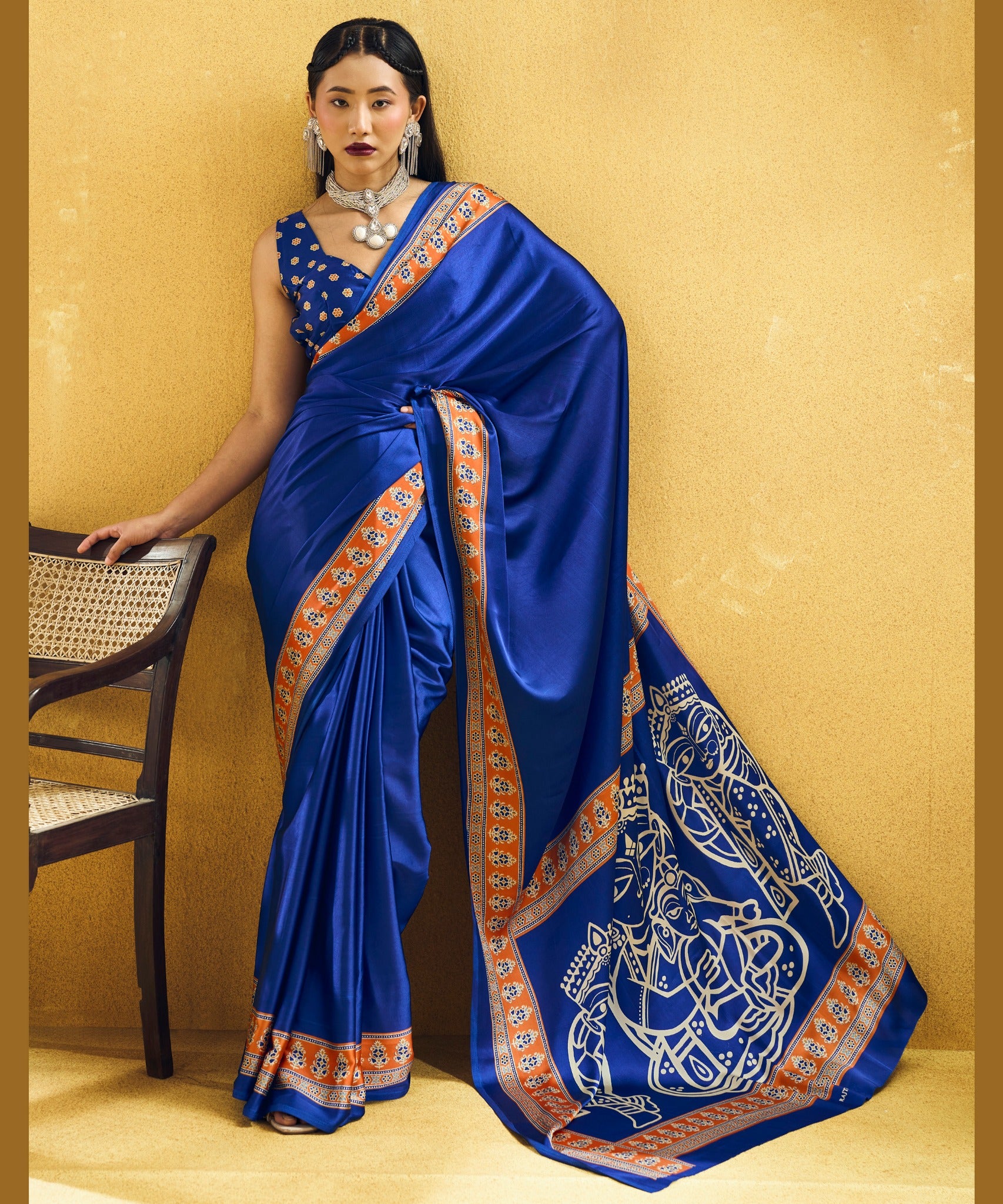 Traditional Pure Ajrakh Saree