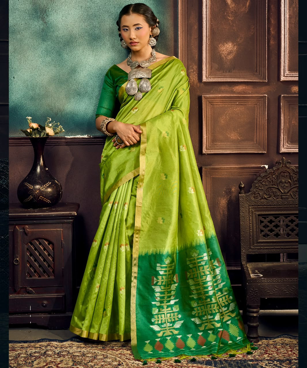 Festive Paithani Tussar Silk Saree