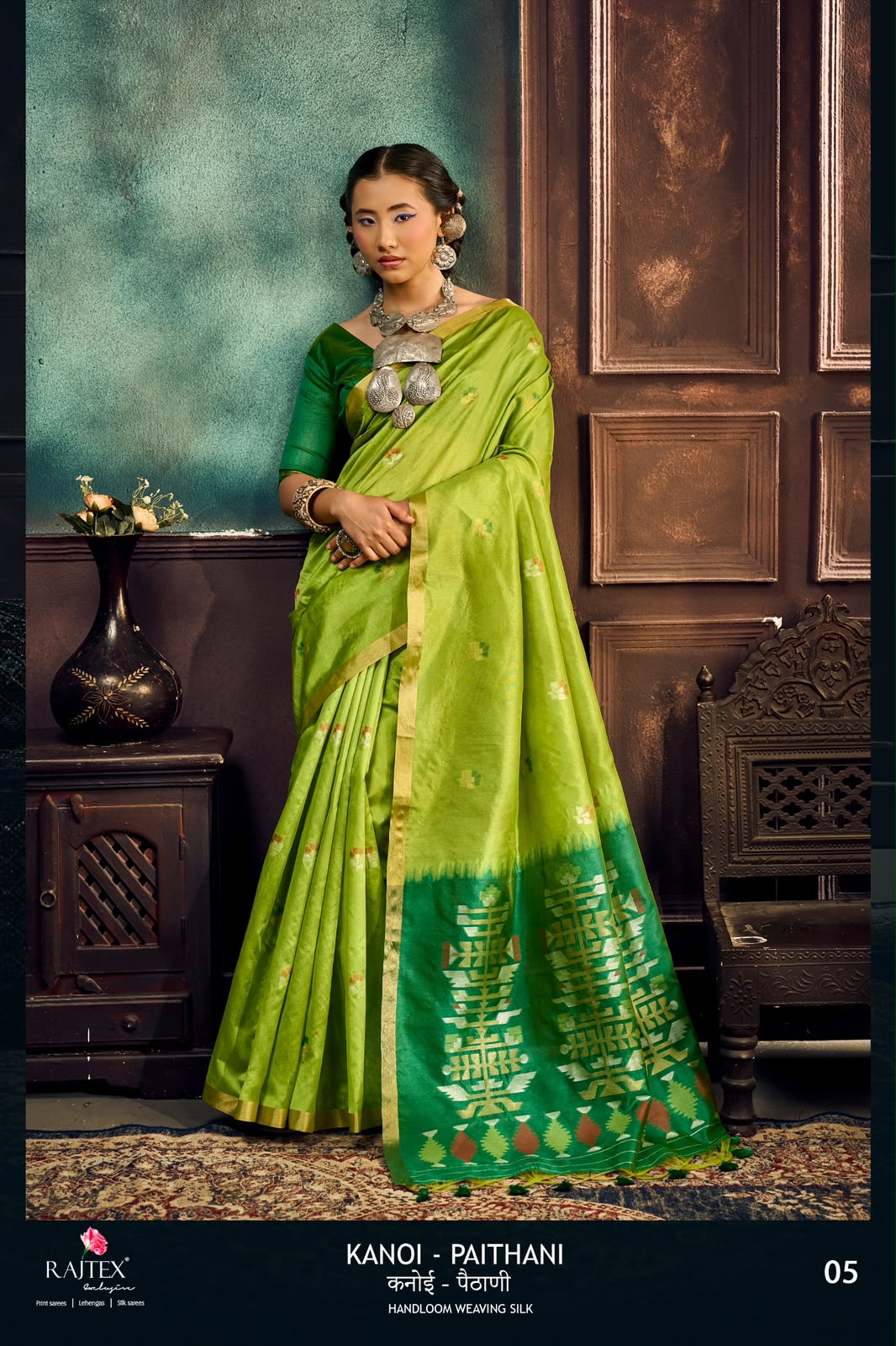 Festive Paithani Tussar Silk Saree