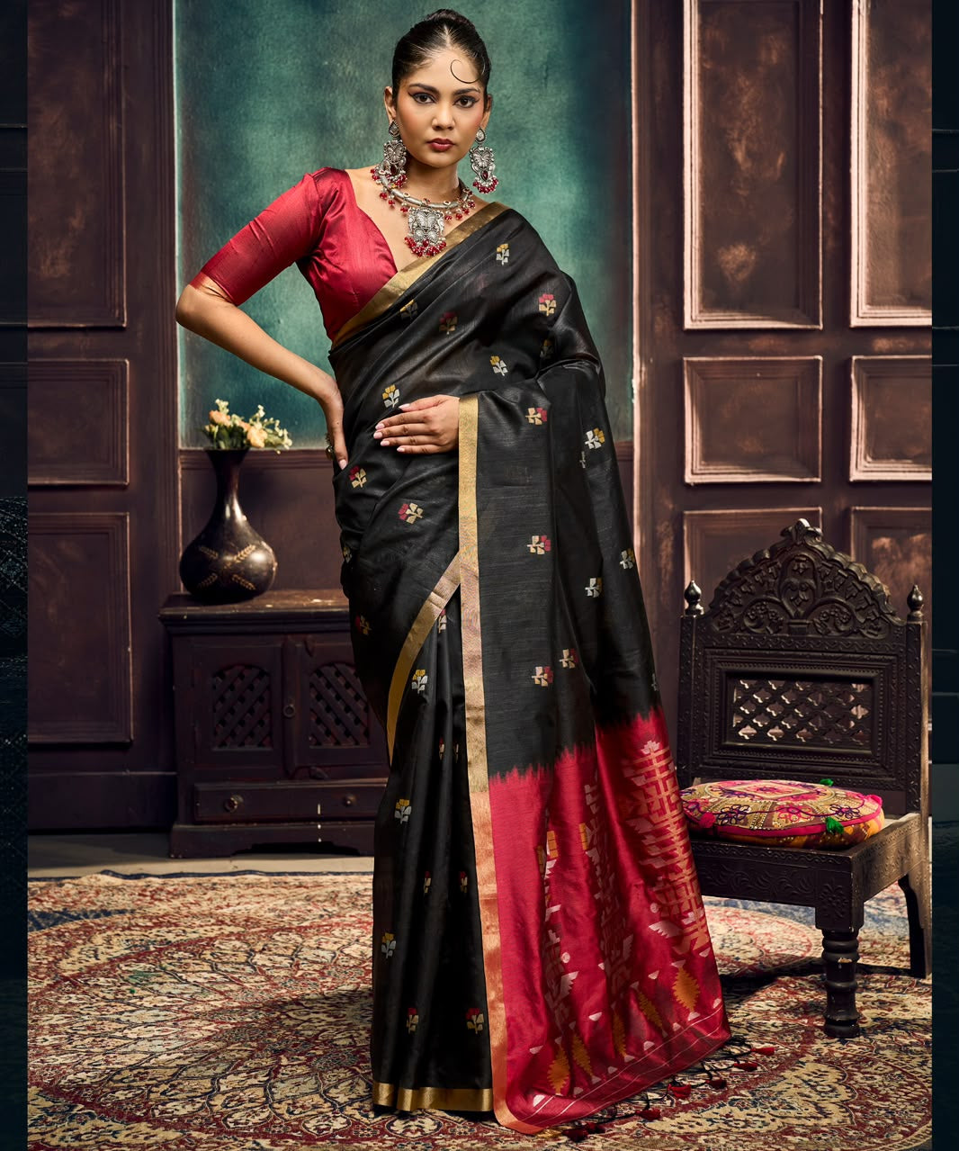 Festive Paithani Tussar Silk Saree