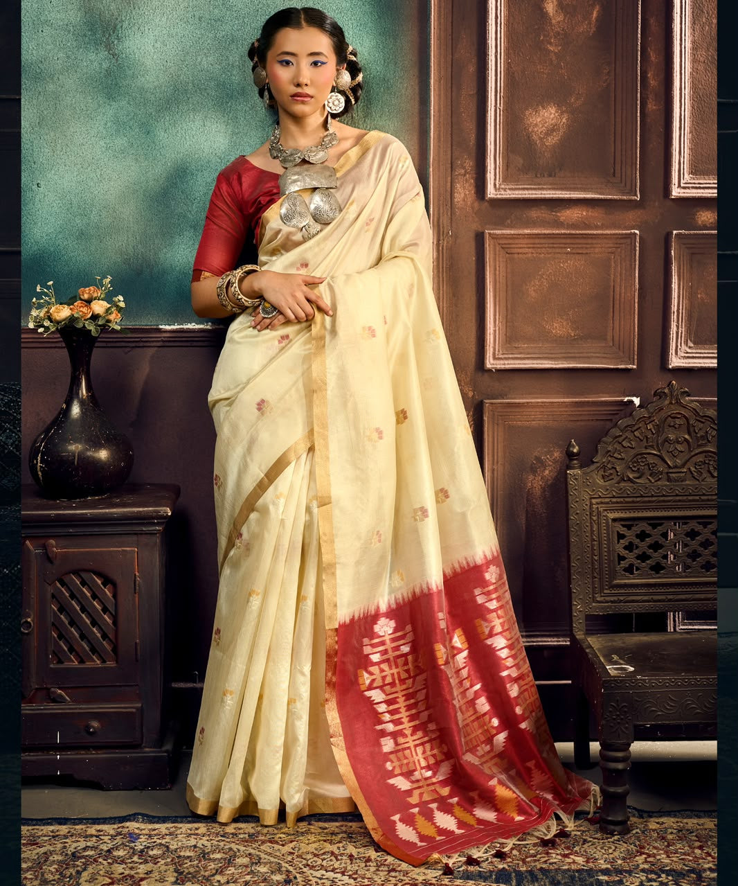 Festive Paithani Tussar Silk Saree